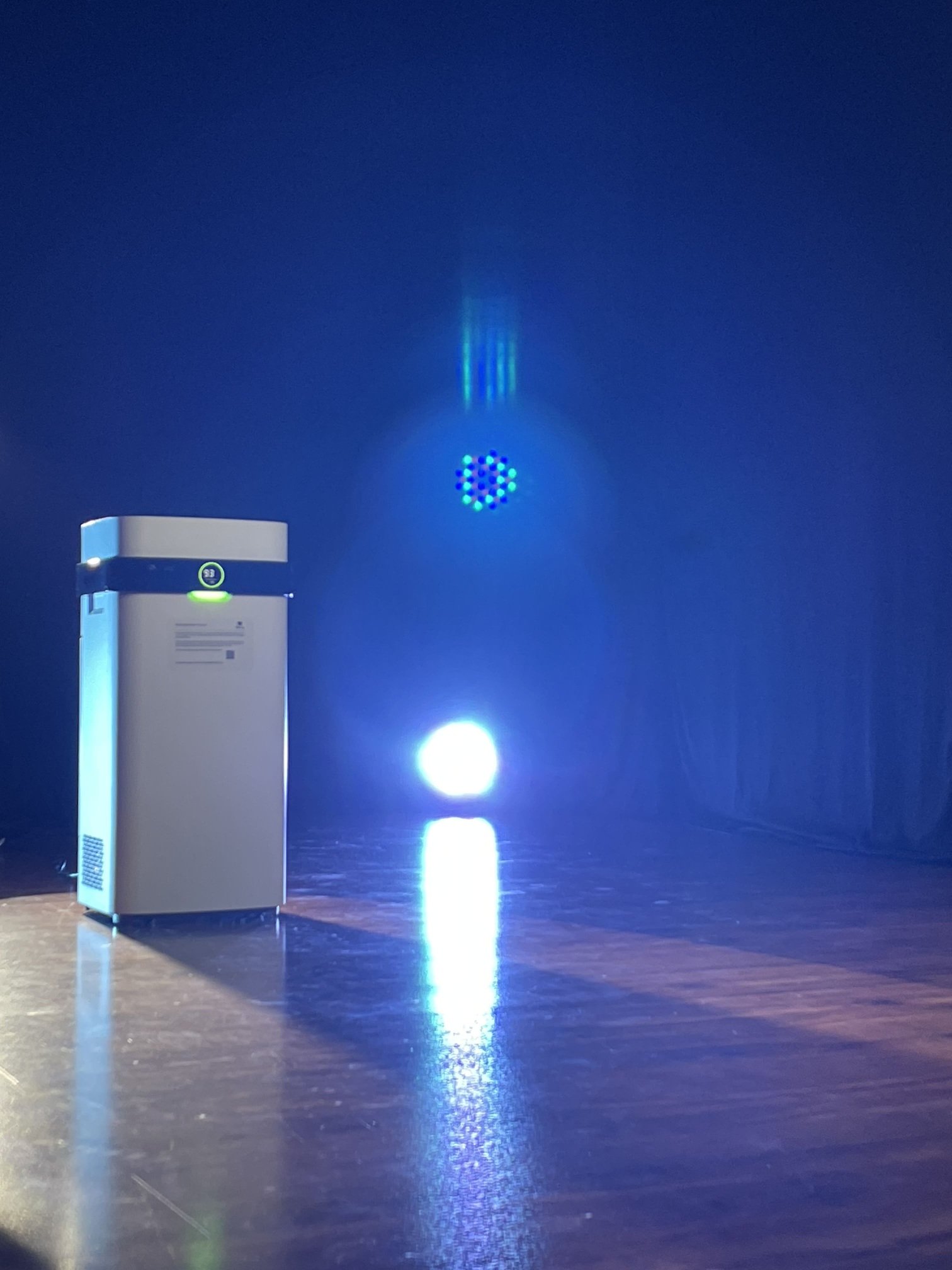 Airdog air purifier in an event venue and theater