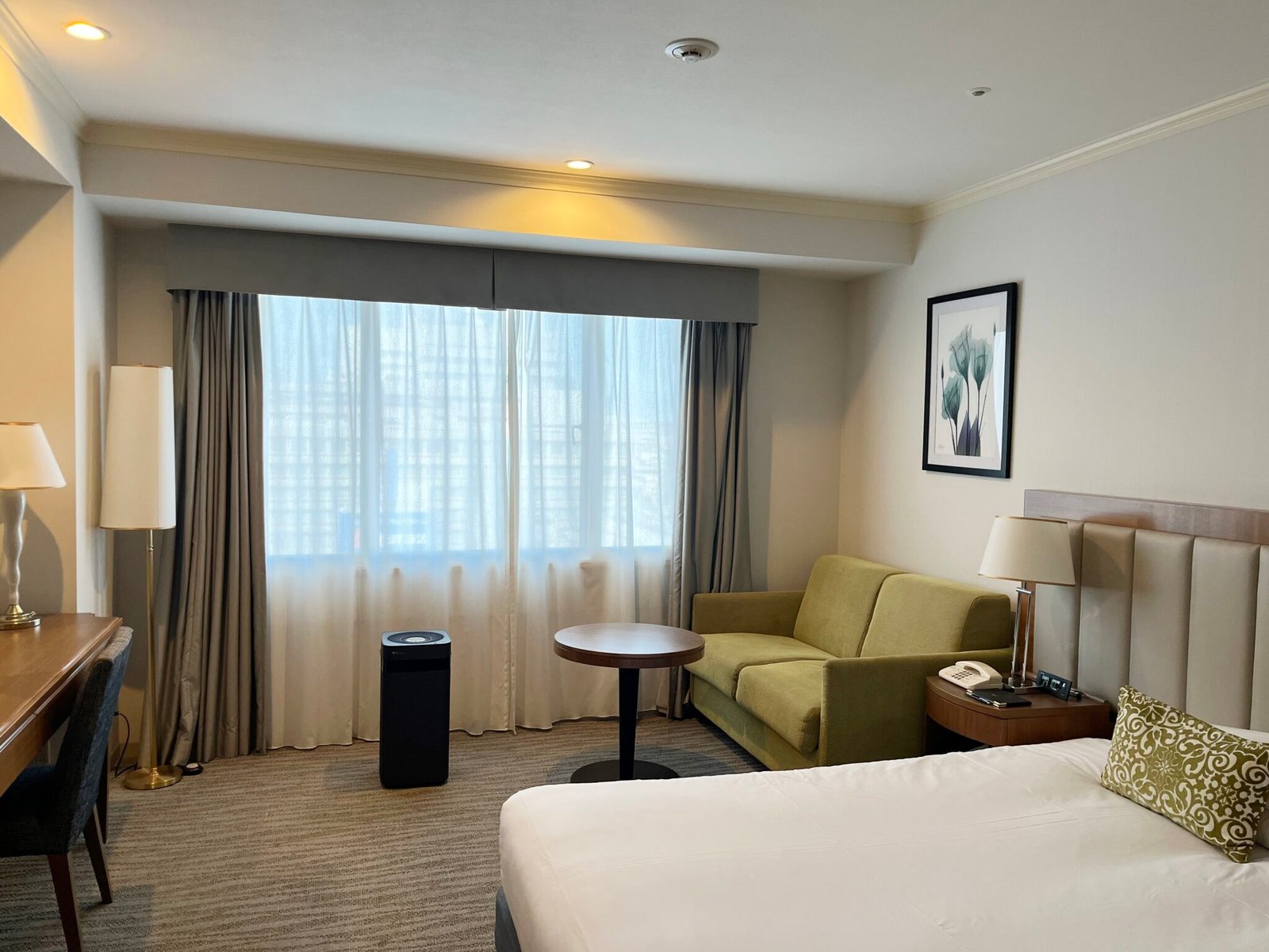 Airdog air purifier deployed in a hotel room