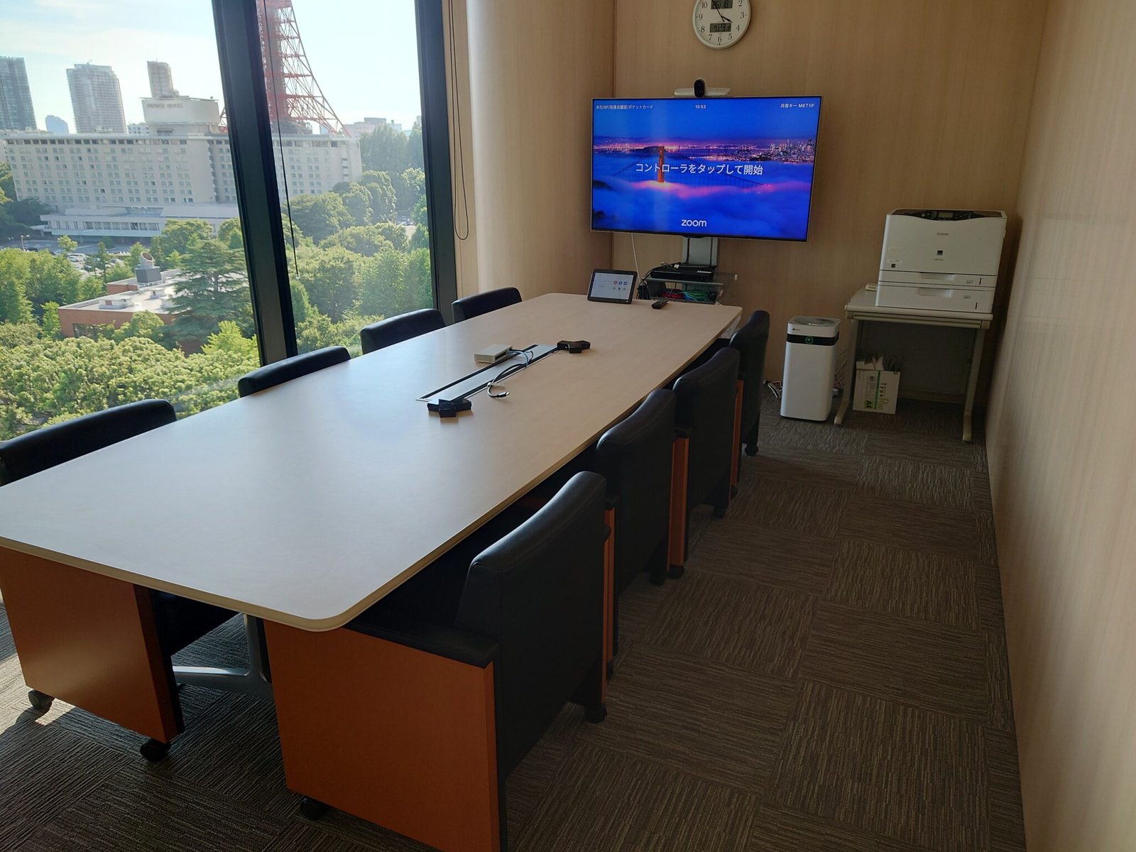 Airdog air purifier in a corporate meeting room